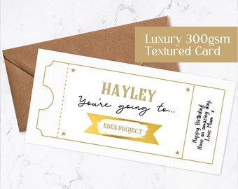 Gift Reveal Scratch Card | Personalised Scratch Card, Birthday Reveal Gift | Luxury Happy Birthday Scratch Card | Scratch to Reveal Ticket
