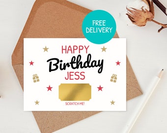 Personalised Birthday Scratch Card | Birthday Gift | Scratch Card | Scratch to Reveal | Happy Birthday Card | Scratch Card Voucher | Gift