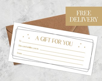 Custom Gift Voucher | Luxury Gift Voucher | Custom Gift Card | Gift Voucher, Personalised Gift Voucher, Surprise Ticket, Blank Voucher