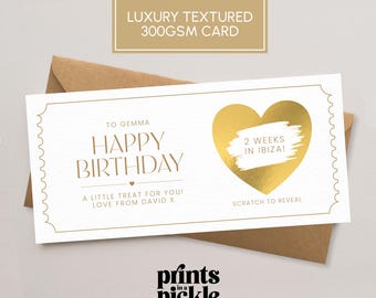 Personalised Scratch To Reveal Card, Custom Surprise Card, Birthday Gift Reveal, Holiday Scratch Card, MH1
