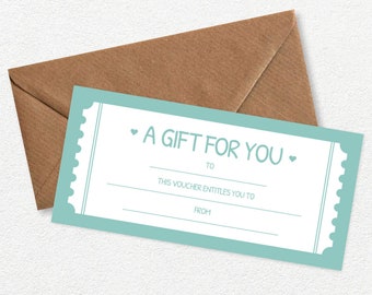 Custom Gift Voucher | Luxury Gift Voucher | Custom Gift Card | Gift Voucher, Personalised Voucher, Surprise Ticket, Green Blank Voucher