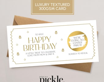 Birthday Scratch Card | Personalised Scratch To Reveal Gift | Luxury Scratch To Reveal Ticket | Birthday Gift Card | Scratch Voucher | LC01
