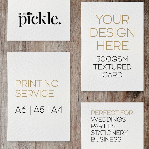 A4 A5 A6 Custom Printing Service, Luxury Textured Embossed Card Custom Printing, Print My Design, Wedding Printing, Stationery Printing