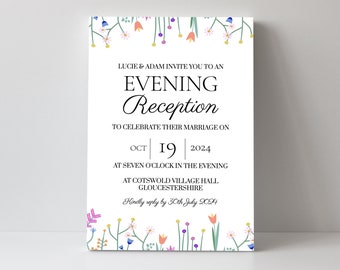 Luxury Wedding Reception Invitations - Personalised Wedding Invitations, Wedding Invites, Wedding RSVP, Evening Reception Invite, Floral