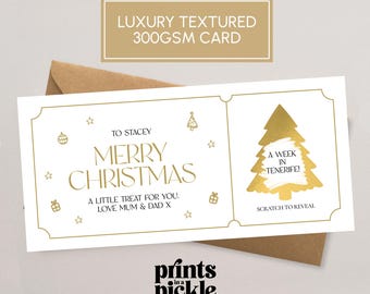 Christmas Scratch Card, Personalised Scratch Card, Christmas Tree Scratch To Reveal Gift, Christmas Gift Voucher, Xmas Surprise Gift, CT1