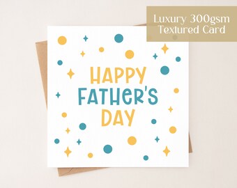 Father's Day Card, Happy Father's Day, Polka Dot Card, Dad Card, Card for Dad, Fathers Day Greetings Card, Grandad, Father's Day