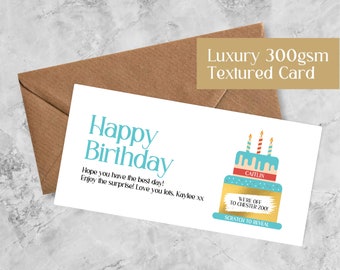Birthday Scratch Card | Personalised Scratch Card, Birthday Cake Reveal Gift | Luxury Happy Birthday Scratch Card | Scratch to Reveal Ticket