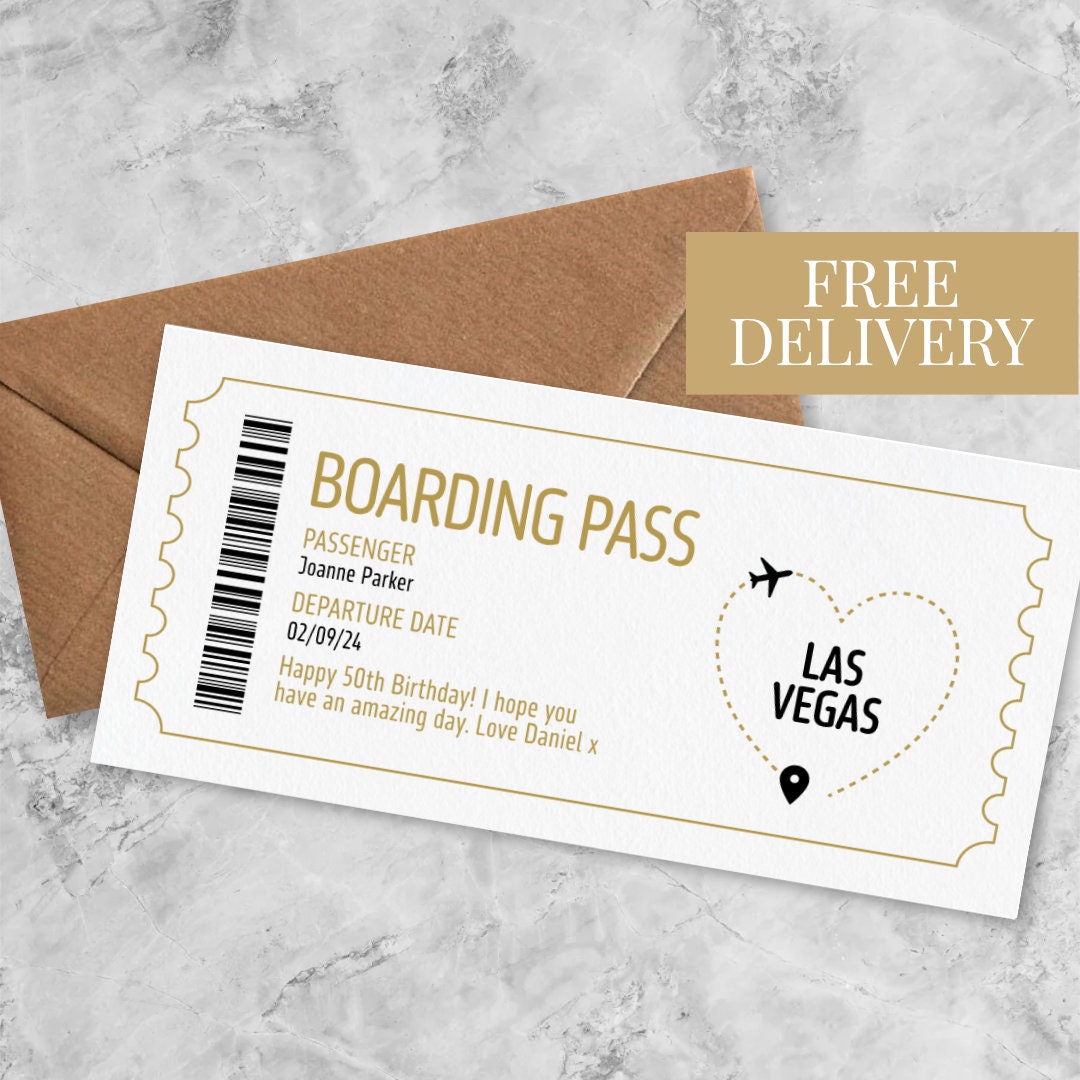 Personalised Boarding Pass, Birthday Holiday Ticket, Custom Boarding ...