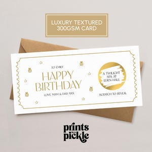 Birthday Scratch Card | Personalised Scratch To Reveal Gift | Luxury Scratch To Reveal Ticket | Birthday Gift Card | Scratch Voucher | LC01