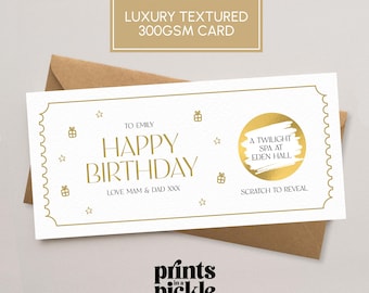 Birthday Scratch Card | Personalised Scratch To Reveal Gift | Luxury Scratch To Reveal Ticket | Birthday Gift Card | Scratch Voucher | LC01