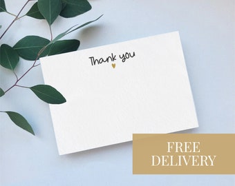 Blank Thank You Card | Thank You Note Card | Wedding Thank You Card | With Thanks | Minimal Thank You Note | Personalised Card