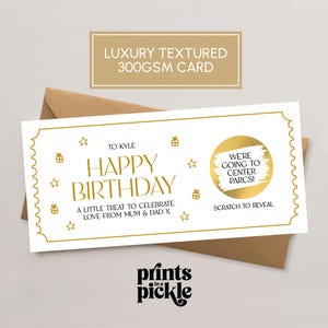 Birthday Scratch Card | Personalised Scratch To Reveal Gift | Luxury Scratch To Reveal Ticket | Birthday Gift Card | Scratch Voucher | LC01