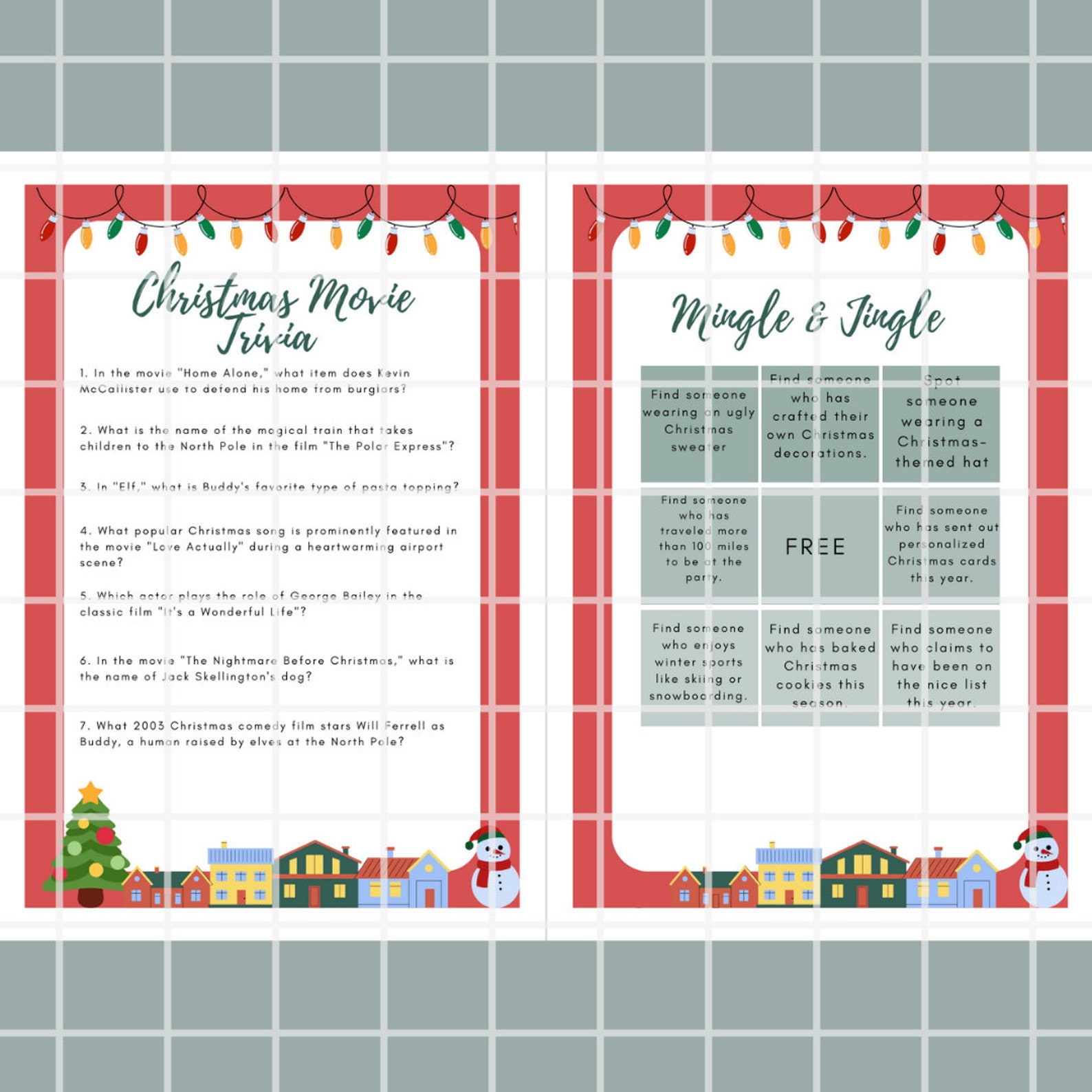 Printable Christmas Games Bundle | Holiday Trivia, Bingo, Word Scramble ...