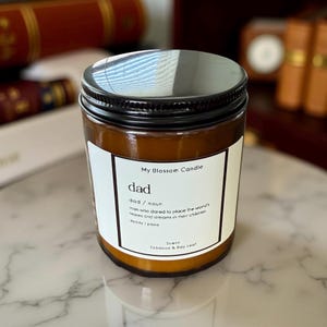 Tobacco & Bay Leaf Candle for Dad: Masculine Scented Soy-Coconut Wax