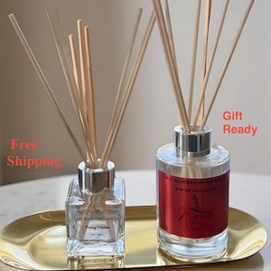 Essential Oil Room Reed Diffuser | Vegan Aromatherapy, Natural Oil Scents, Reusable and Refillable Glass