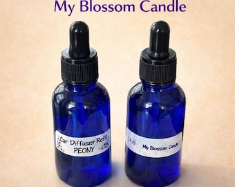 Essential Oil Car Diffuser Refill, Blue Glass Dropper Bottle, Aromatherapy Vegan, 1 oz