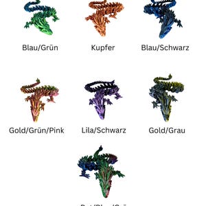 Drache 3D Druck Beweglicher Kristall Glieder Drache - Handgefertigter Kristall Drache für Dekoration und Sammler