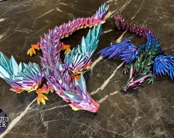 Beweglicher Kristall Flügel Glieder Drache 3D Druck Crystal Dragon