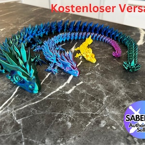 Movable Crystal Dragon, Jointed Dragon, Dragon Figure 3D Print Crystal Dragon