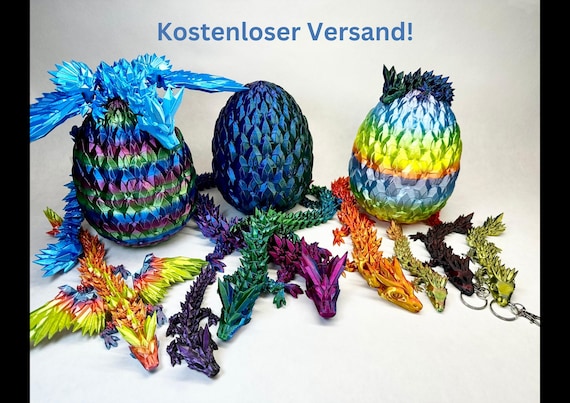 Drache Beweglicher Kristall Glieder Drache 3D Druck - Kristall Drache für Dekoration und Sammler
