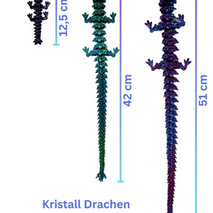 Drache 3D Druck Beweglicher Kristall Glieder Drache - Handgefertigter Kristall Drache für Dekoration und Sammler