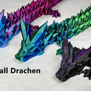 Drache 3D Druck Beweglicher Kristall Glieder Drache - Handgefertigter Kristall Drache für Dekoration und Sammler