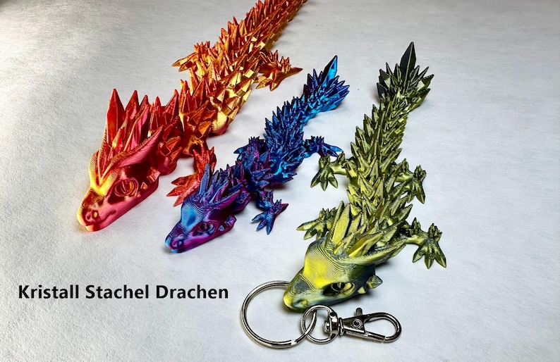 Drache 3D Druck Beweglicher Kristall Glieder Drache - Handgefertigter Kristall Drache für Dekoration und Sammler