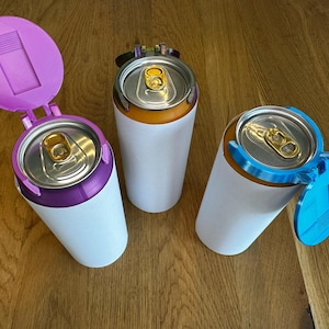 3D-printed can lids (set of 3) for 0.5l, 0.33l, and 0.25l beverage cans – insect protection in a colorful design