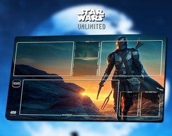 Playmat Mandalorian - Star Wars: Unlimited - 60x35cm - 30% Off from 2 purchased ! Playmat TCG / Gamemat / Tapis de jeu SWU