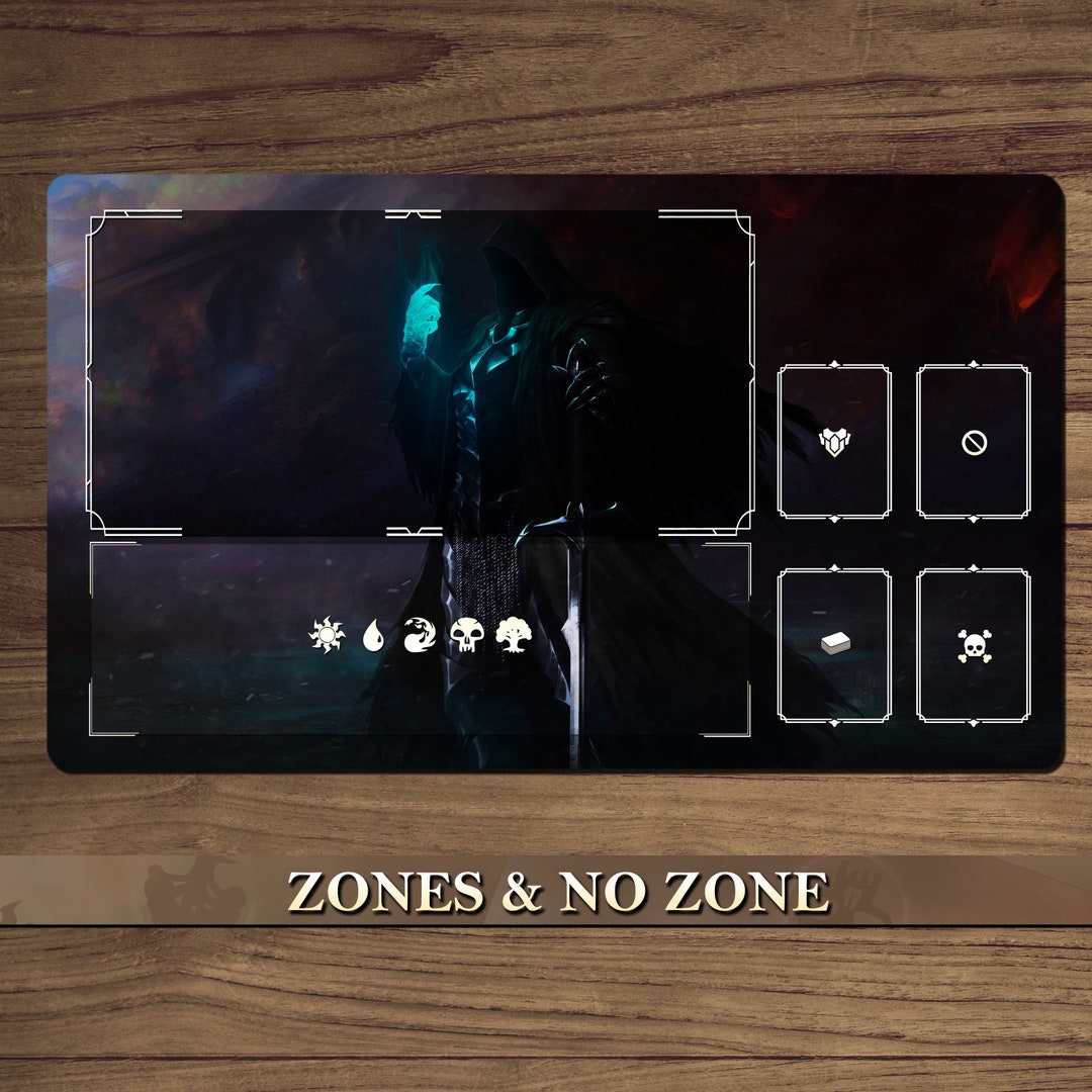 Tapis De Jeu MTG (Magic) Avec Zones - Surface Caoutchouc Lisse, Bords Cousus, Sac étanche Offert, Motif Black Lotus - 8