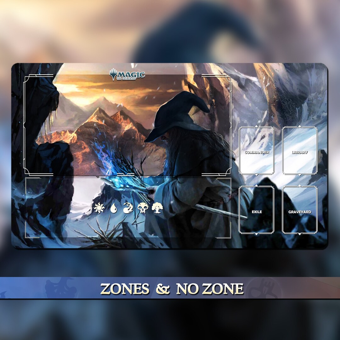 Gandalf X MTG 60x35cm 30 off for 2 Playmats Playmat MTG With Zones