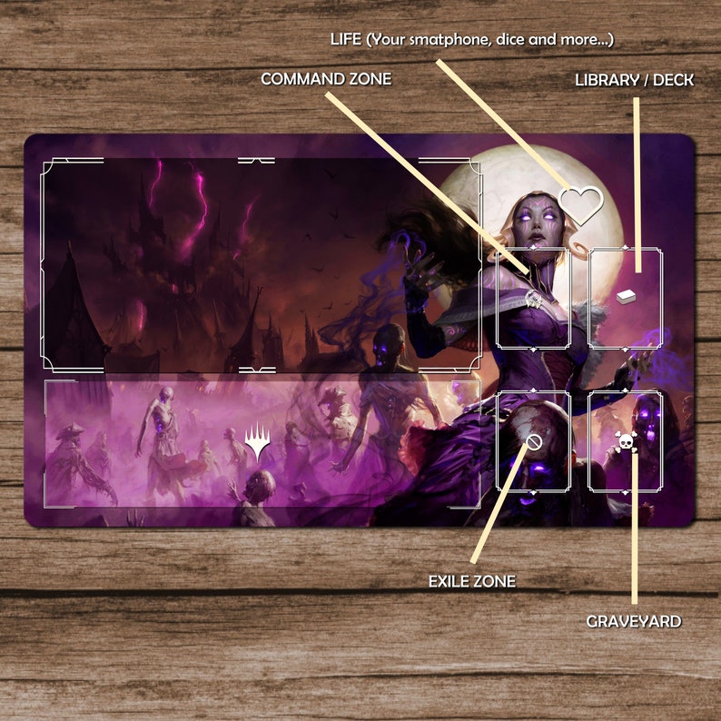 Liliana Vess 60x35cm 30 off for 2 Playmats Playmat MTG With Zones