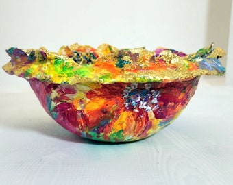NEW! Decorative bowl / centerpiece / fruit bowl / chocolate holder / papier-mâché / hand decoration / unique piece
