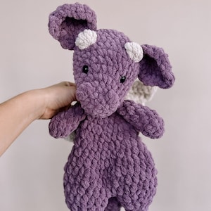 MADE TO ORDER | Dragon Snuggler, Dragon Plushie, Stuffed Animal, Plush Crochet Lovey, Crochet Animal, Baby