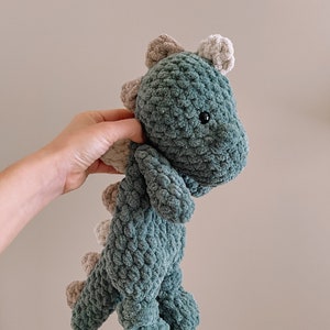 MADE TO ORDER | Dino Snuggler, Dinosaur Stuffie, Dino Plush, Crochet Lovey, Crochet Animal, Baby