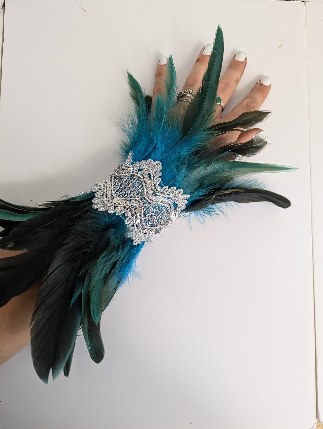 Light Blue Feather Cuffs - Etsy
