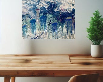 12" x 16" "Dancing Jellies" An Abstract Acrylic Painting