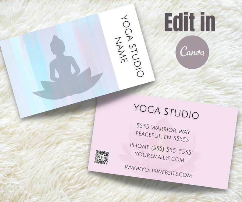 Buy Minimalist Zen Business Card Canva Template Twosided Canva Digital