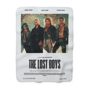 Sherpa Fleece Blanket - The Lost Boys 80&#39;s Movie Poster, Throw, Cozy Home Decor, Gift for Movie Buff, 1980s Retro Film, Warm Couch Blanket