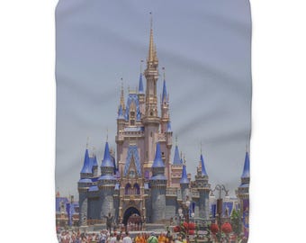Cinderella Castle Sherpa Fleece Blanket | Disney Castle Home Decor