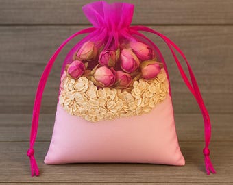 Rose Bath Sachet Bundle: Epsom Salt & Oats - Botanical Spa Gift Set