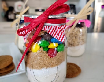 Mason Jar Cookie Mix - Handcrafted Delights for Sweet Moments, Easy DIY Cookie | Yields 18 Cookies | Gifts | Holidays | Juliettes + more!