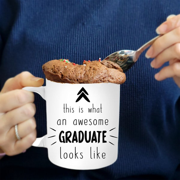 Graduate's Celebration Set: Handcrafted Gift Bundle - Mug, Mug Cake Mix with Recipe, Sprinkles, Herbal Tea Sachet, Spoon, Candle, Napkin