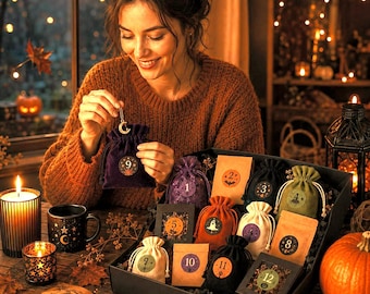 Halloween Advent Calendar – Spooky Self-Care Gifts, Mystery Countdown Gift Box for Women
