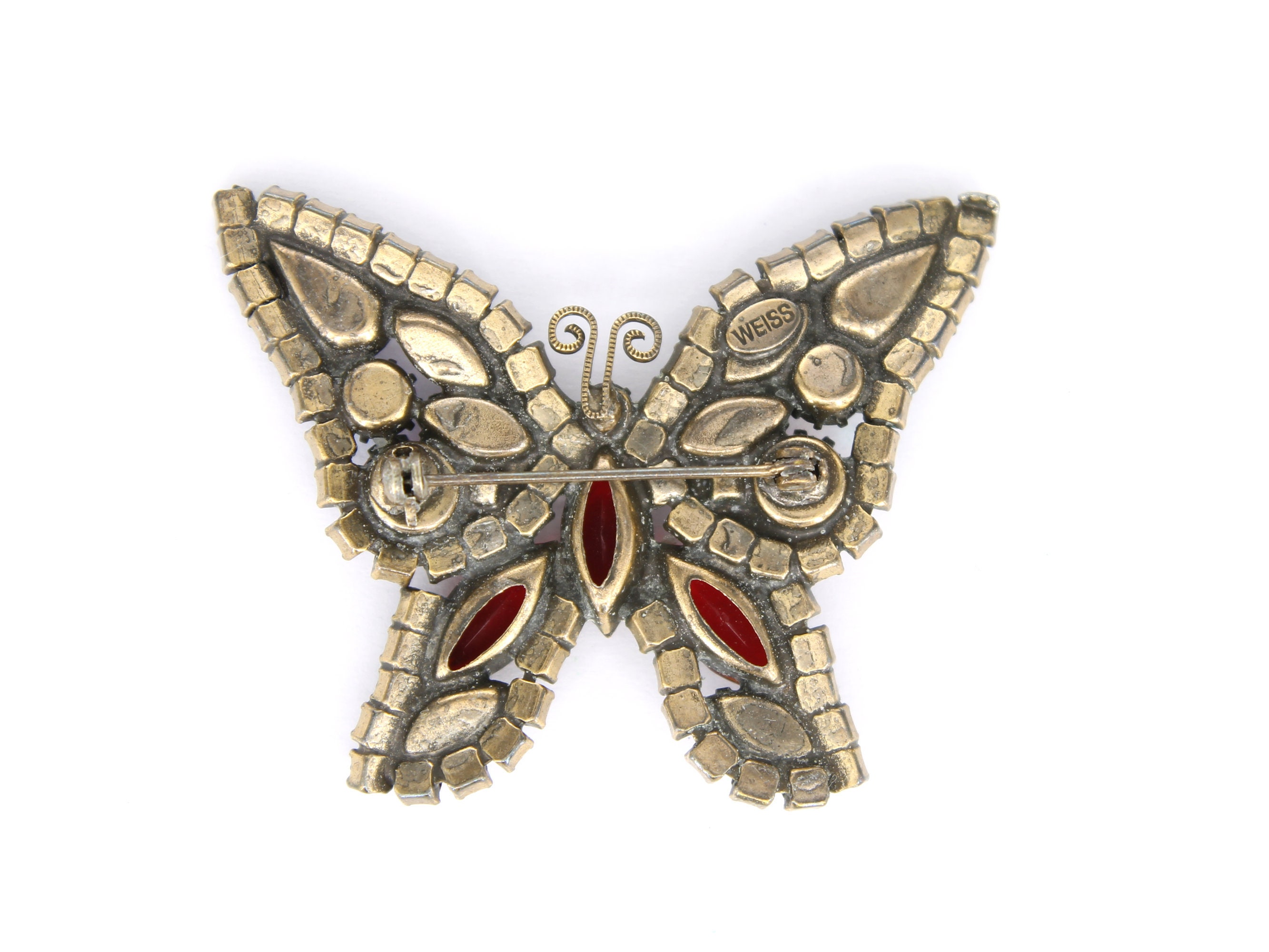 Vintage Medusa\'s Heirlooms French Handmade Resin Butterfly Brooch 3.5\
