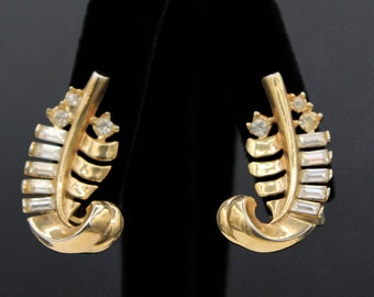 Trifari Baguette Plume Earrings Design Patent Alfred Philippe