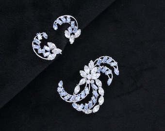 Star-Art Sterling Brooch & Earrings Set