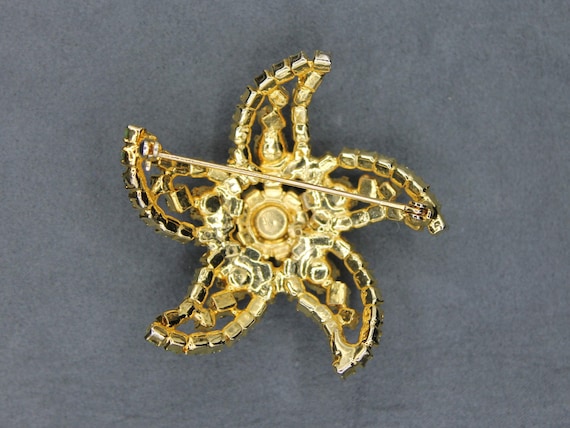 Statement Dimensional Green Rhinestone Starfish B… - image 2