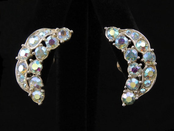 Bogoff Crescent Aurora Borealis  Rhinestone Ear C… - image 1