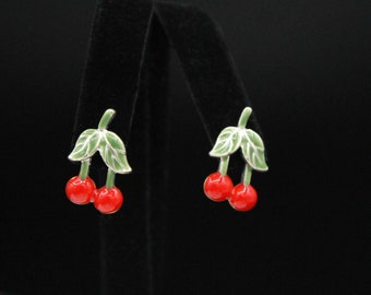 Enamel Cherries Earrings